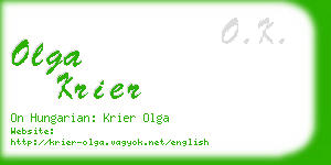 olga krier business card